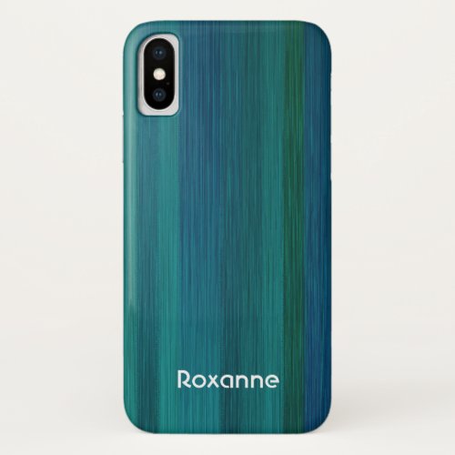 Teal Blue Green Personalized Name iPhone case