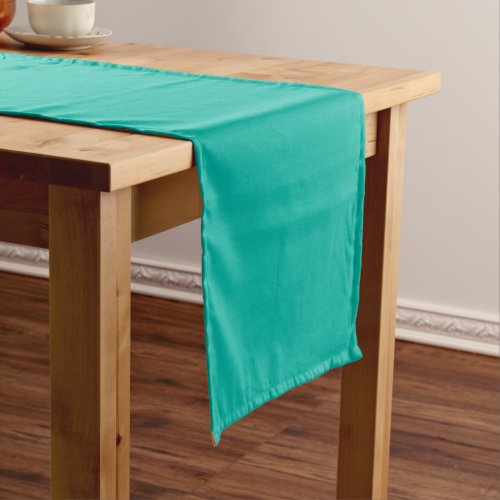 Teal Blue Green Solid Color Elegant Template Table Short Table Runner