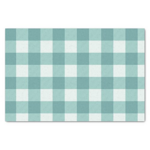 Teal Blue Green Tartan Plaid Pattern Print Tissue Paper