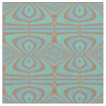 Teal Blue Green Taupe Brown Beige Tribal Pattern Fabric