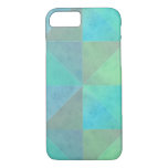 Teal Blue Green Triangles Geometric Art Pattern Iphone 8/7 Case at Zazzle
