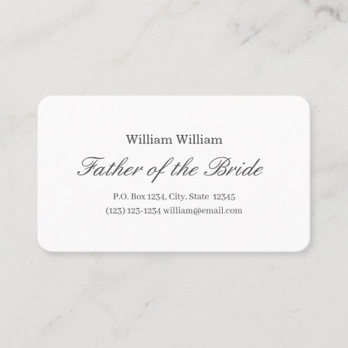 Teal Blue Grey Father of the Bride Business Cards