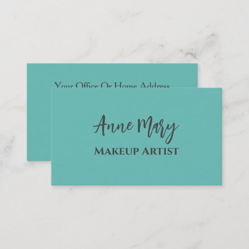 Teal Blue Grey Makeup Artist Beauty Hair Salon Business Card