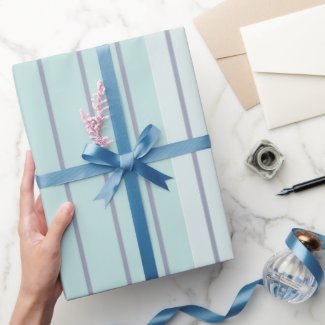Teal Blue Grey Stripes Modern Simple
