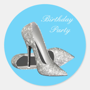 Teal Blue High Heel Shoe Stickers