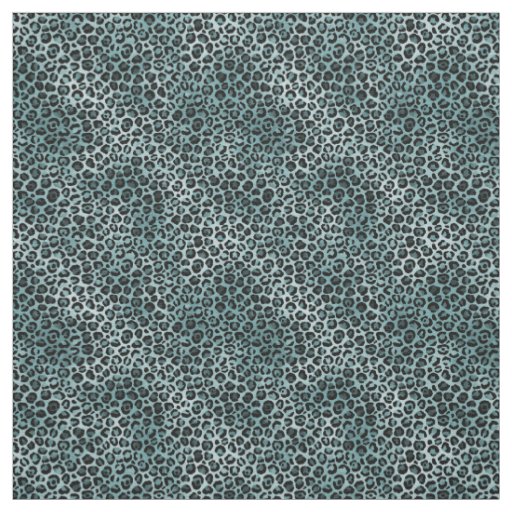 Teal Blue Leopard Print Fabric Zazzle