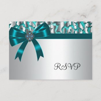 Teal Blue Leopard Rsvp Cards by Pure_Elegance at Zazzle