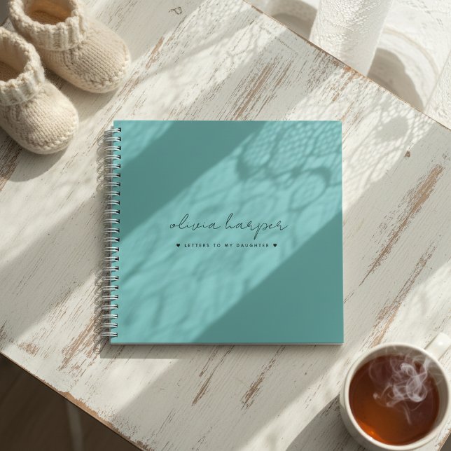 Teal Blue Letters to My Daughter Memory Keepsake Notebook (Creator Uploaded)
