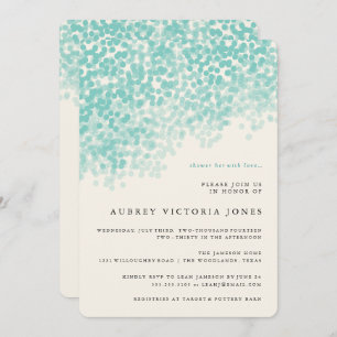 Teal Blue Light Shower Bridal Shower Invitations