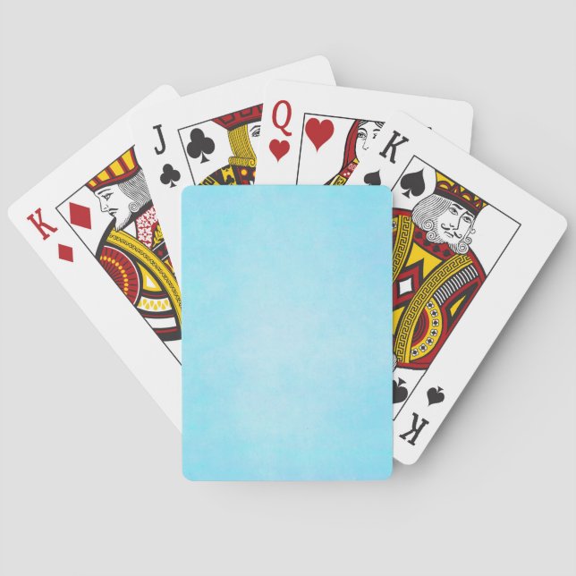 Teal Blue Light Watercolor Template Blank Poker Cards (Back)