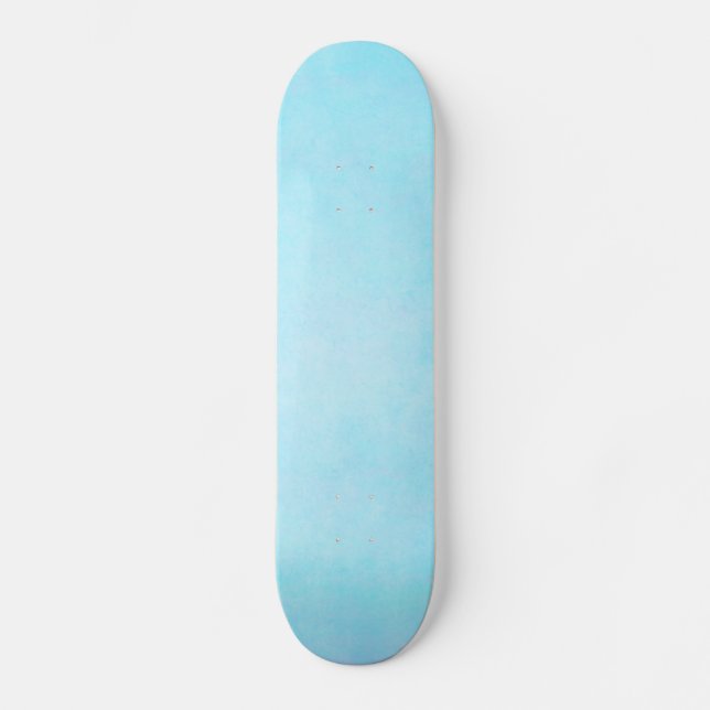 Teal Blue Light Watercolor Template Blank Skateboard Deck (Front)