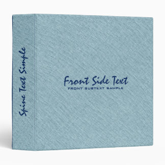 Teal Blue Linen Burlap Fabric Look Blue Accents Binder
