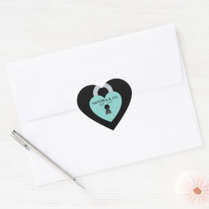 Teal Blue Love Heart Celebrate Shower Tiara Party Sticker