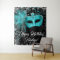 Teal Blue Masquerade Birthday Party Backdrop