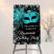 Teal Blue Masquerade Party Weclome Sign Foam Board