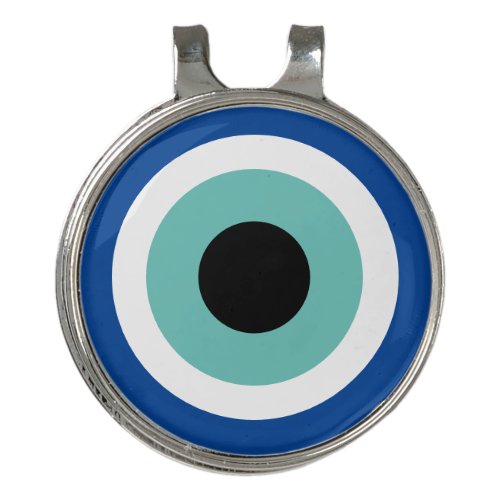 Teal Blue Mati Evil Eye luck and protection symbol Golf Hat Clip