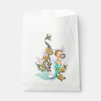 Teal Blue Mermaid Baby Shower Favor Bag