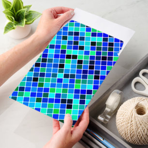 Teal Blue Mosaic Pattern Shipping Envelope Mailers