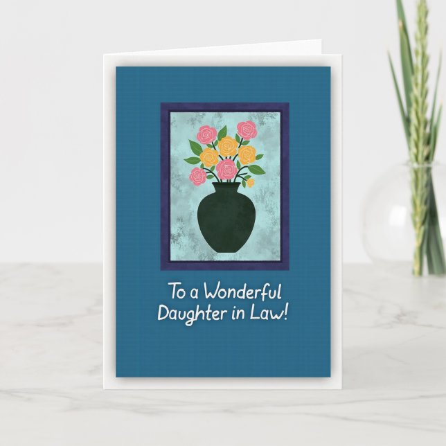 Teal Blue Mothers Day Card (Front)