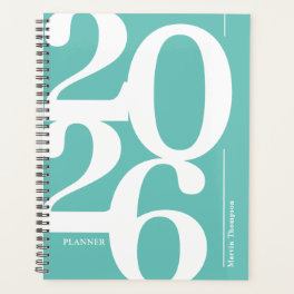 Teal Blue Name 2026 Planner