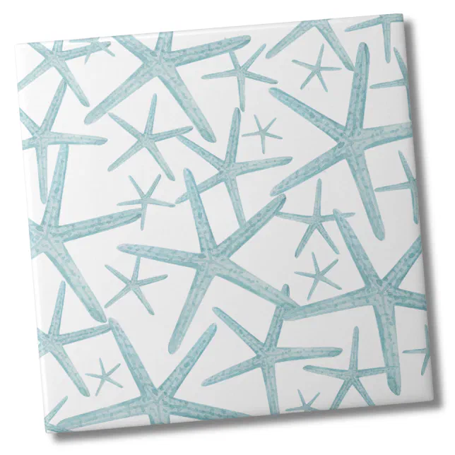 Teal Blue Nautical Beach Pattern Ceramic Tile | Zazzle