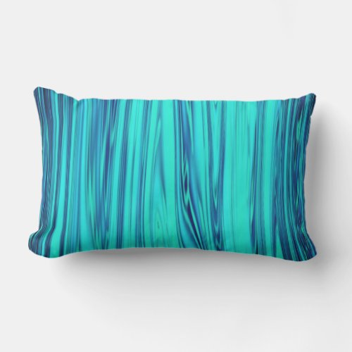 Teal Blue Ocean Wave Shiny Abstract Cute Colorful Lumbar Pillow