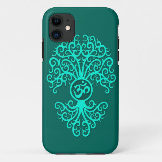 Teal Blue Om Tree iPhone 11 Case