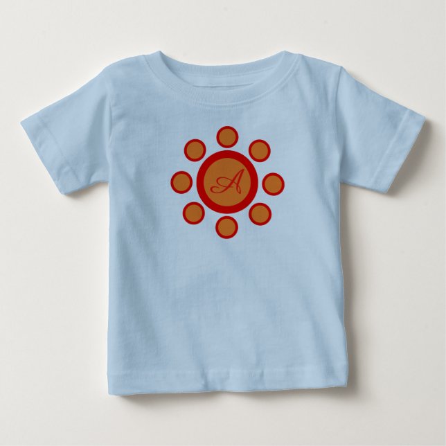 Teal blue, orange and red maruthani baby T-Shirt (Front)
