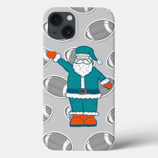 teal blue orange christmas santa claus basketball Case-Mate iPhone case (Back)