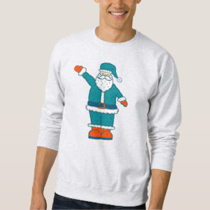 teal blue orange christmas santa claus sweatshirt