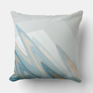 Teal Blue Paint Swirl Modern Arty Pillow 20x20