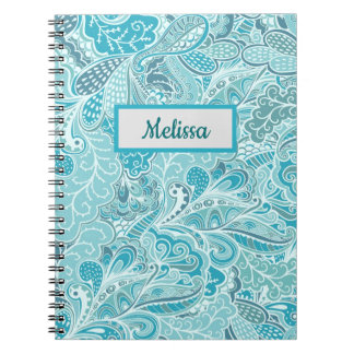 Teal Blue & Paisley Notebook
