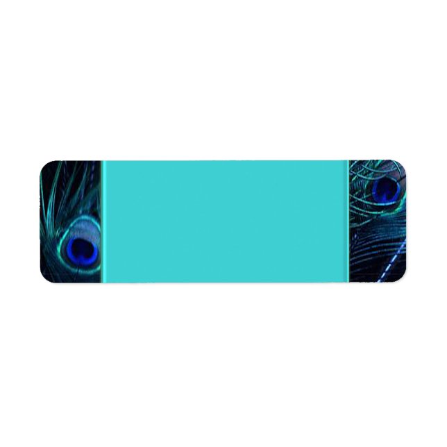 Teal Blue Peacock Address Labels (Front)