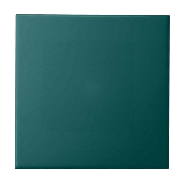 Teal Blue Peacock Square Kitchen and Bathroom Ceramic Tile (Front)