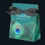 Teal Blue Peacock Wedding Favor Boxes<br><div class="desc">Elegant teal blue and vibrant emerald green,  royal blue and teal blue peacock feather wedding favor boxes. You can add text in the font style,  size and color of your choice on this beautiful teal blue peacock wedding favor box.</div>