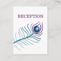 teal blue peacock wedding reception invite