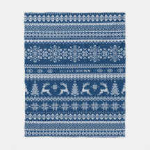 Teal Blue Personalized Name Christmas Sweater