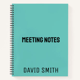 Teal Blue Personalized Sketchbook with Name Notebook