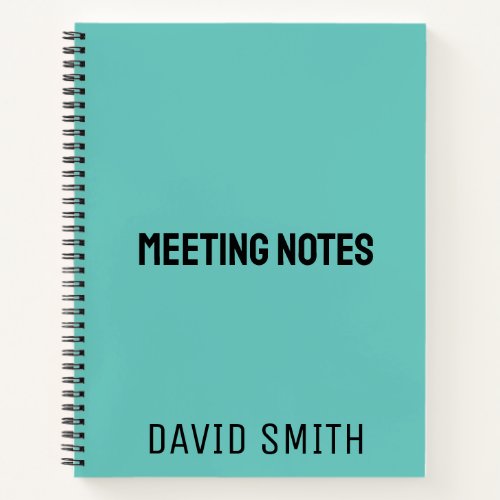 Teal Blue Personalized Sketchbook with Name Notebook