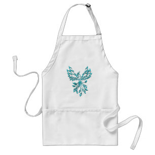 Teal Blue Phoenix Rises Adult Apron