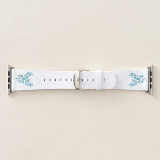 Teal Blue Phoenix Rises on White Apple Watch Band
