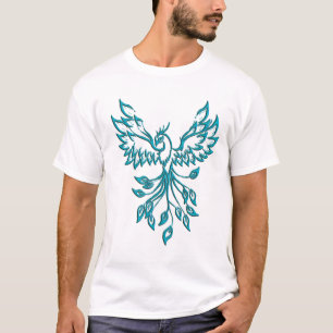 Teal Blue Phoenix Rises T-Shirt