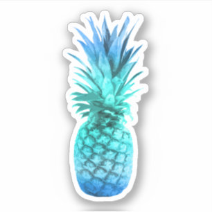 Teal Blue Pineapple Sticker