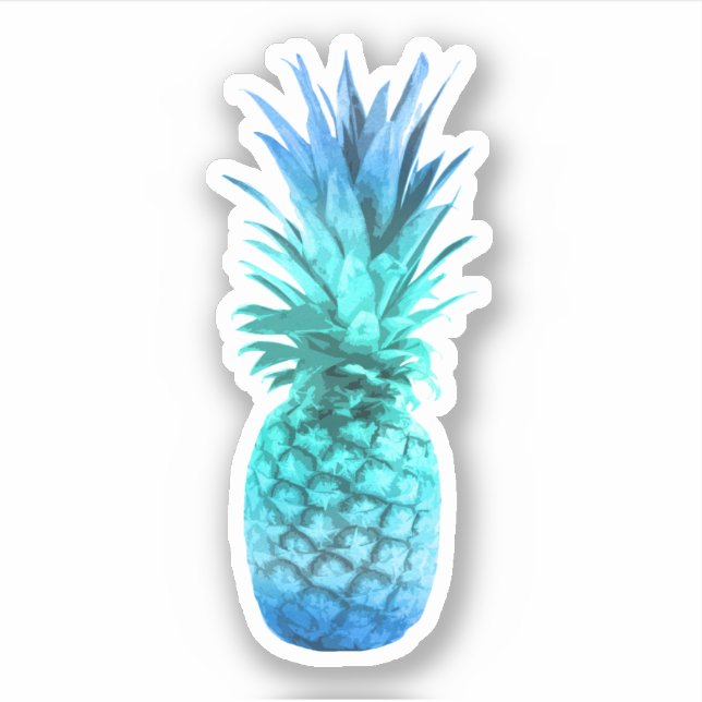 Teal Blue Pineapple Sticker (Front)