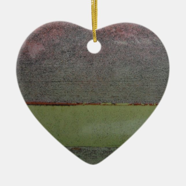 Teal Blue  Pink Green rusted Ceramic Ornament (Front)