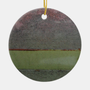 Teal Blue  Pink Green rusted Ceramic Ornament