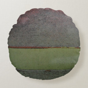 Teal blue Pink Green rusted Round Pillow
