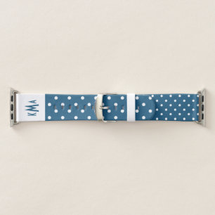 Teal Blue Polka Dot Pattern Apple Watch Band