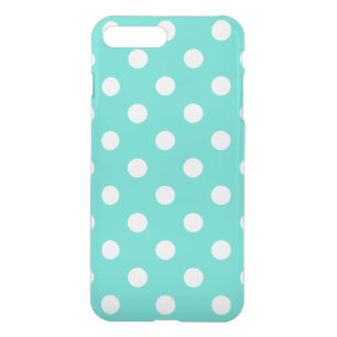 Teal Blue Polka Dot Pattern iPhone 8 Plus/7 Plus Case