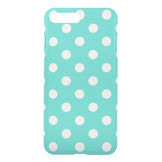 Teal Blue Polka Dot Pattern Uncommon iPhone Case (Back)